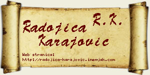 Radojica Karajović vizit kartica